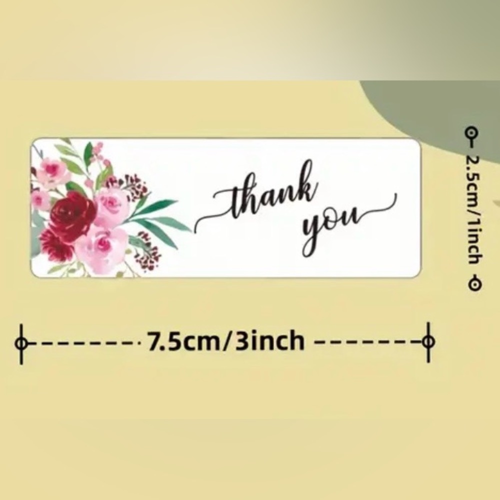 Floral Thank You Stickers
